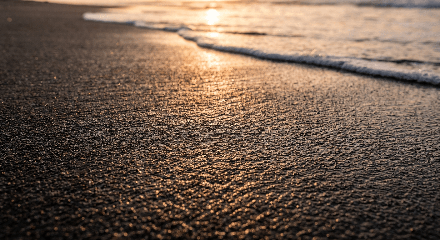 Volcanic black sand beach texture