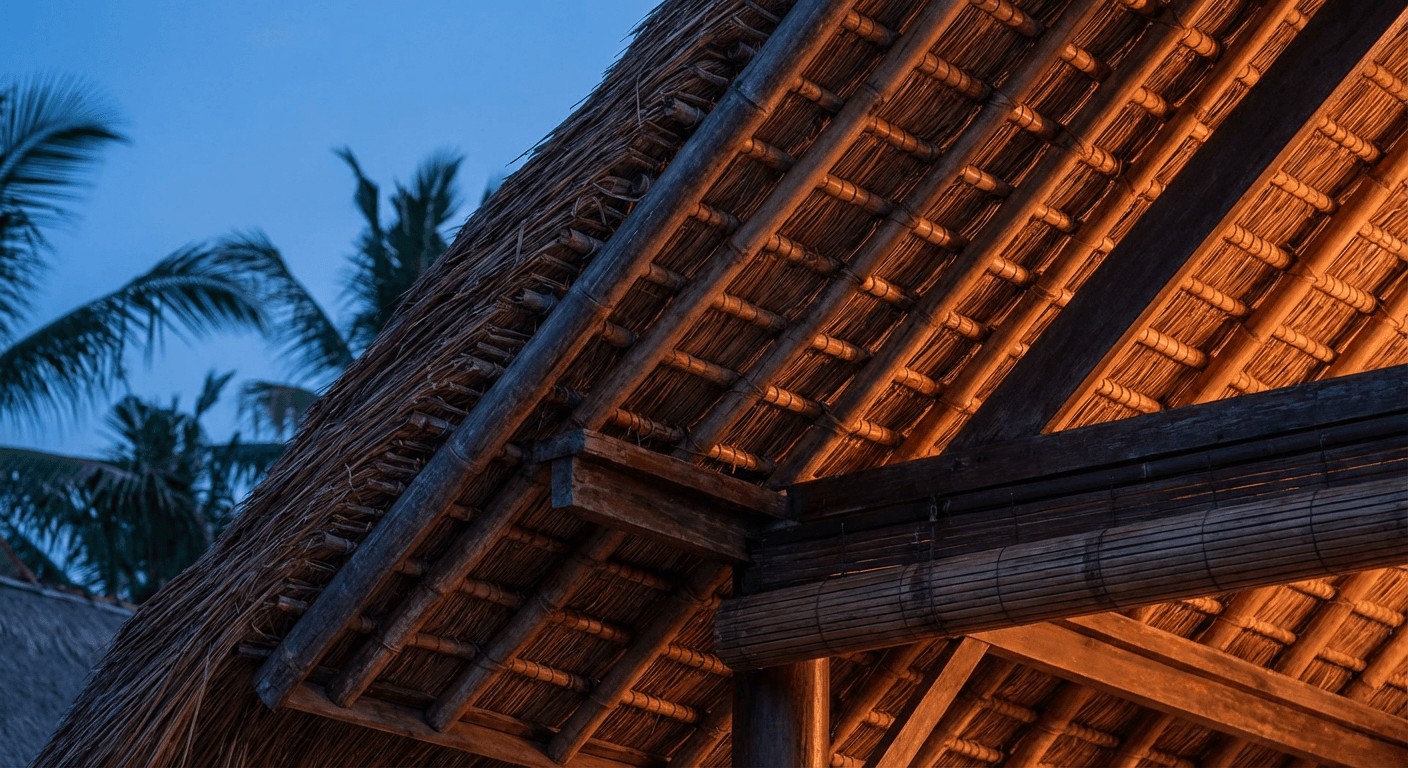 Traditional thatched roof detail